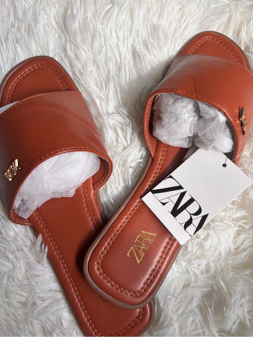 ZARA Women's Terracotta Slide Mules